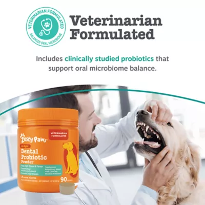 Zesty Paws Dog Dental Probiotic Powder Supplement, Fight Plaque & Tartar, Bacon, 3.17oz - Image 2