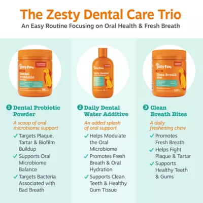 Zesty Paws Clean Breath Bites Dog Dental Supplement, Supports Healthy Teeth, Peppermint, 120 Ct - Image 9