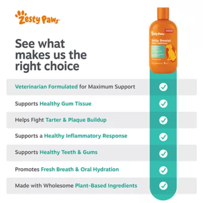 Zesty Paws Dog Daily Dental Water Additive, Healthy Gums & Fresh Breath, Chicken Flavor, 8 fl oz - Image 7