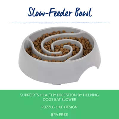 Top Paw® Puzzle Slow Feeder Dog Bowl, Grey, Holds 3 Cups - Image 2