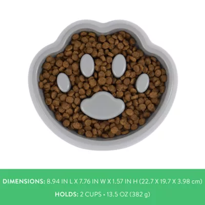 Top Paw® Paw Slow Feeder Dog Bowl, Grey, Holds 2 Cups - Image 4