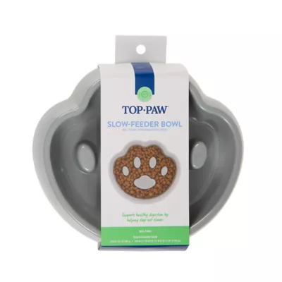 Top Paw® Paw Slow Feeder Dog Bowl, Grey, Holds 2 Cups - Image 7