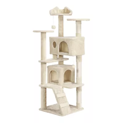 Yaheetech Cat Multilevel Cactus Themed Tree Tower - Green, 62.5 in - Image 1