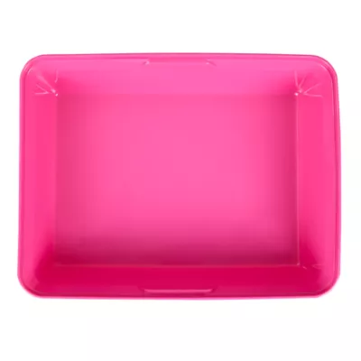 ExquisiCat® Large Cat Open Pan Litter Box W/ Durable Plastic Material & Enlarged Rim, Pink - Image 3