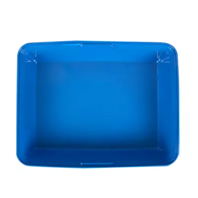 ExquisiCat® Large Cat Open Pan Litter Box W/ Durable Plastic Material & Enlarged Rim, Blue - Image 3