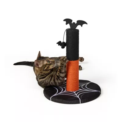 Thrills & Chills® Bat Cat Scratching Post, Dangling Toy Included, 13.3 IN L X 13.3 IN W X 17.7 IN H - Image 1
