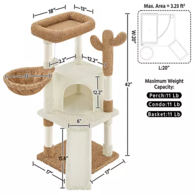 Yaheetech Cat Tree, Cactus Shape - Image 3
