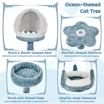 Product Yaheetech Cat Tree, Shark Style, 45 in