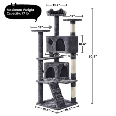 Yaheetech Cat Tree, 62 in - Image 3