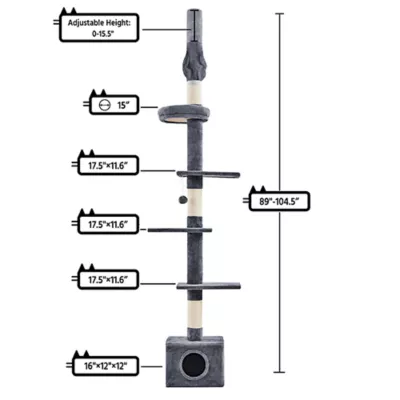 Product Yaheetech Floor to Ceiling Cat Tower, 104 in