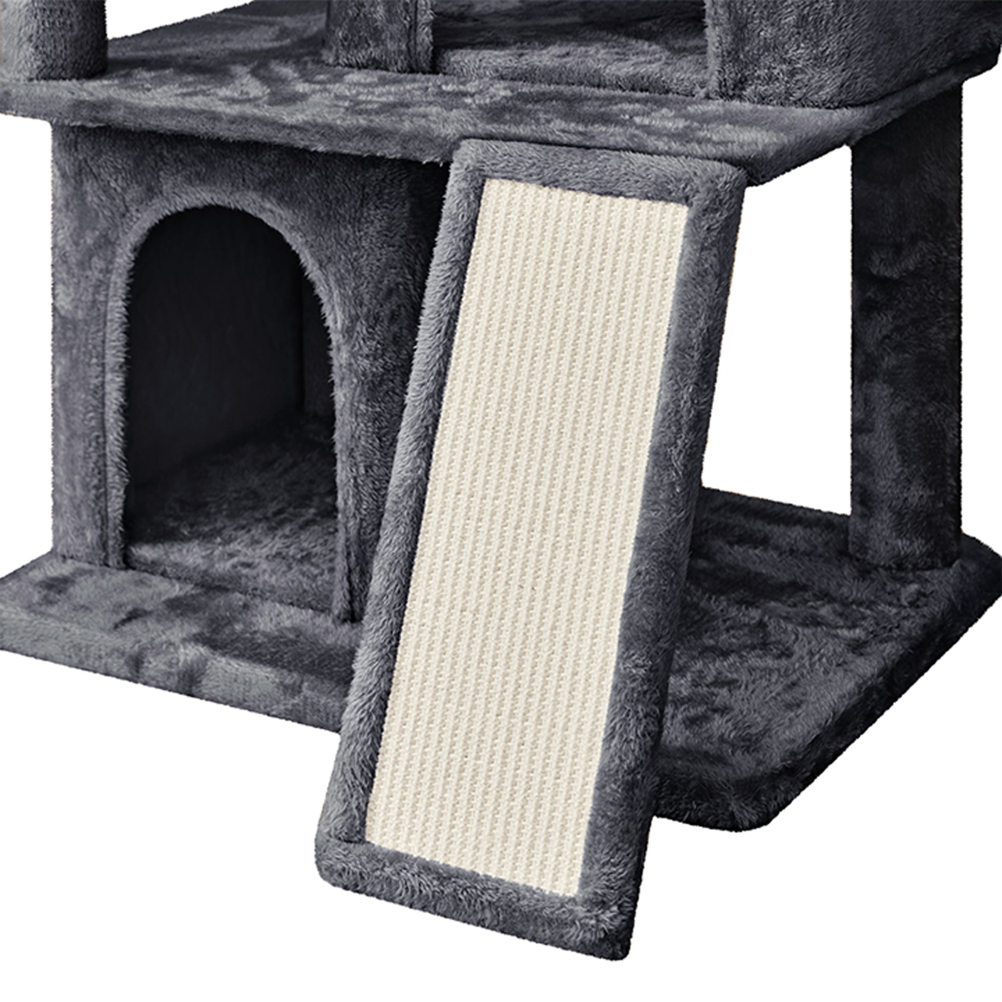 Yaheetech 42-in Multi-Level Cat Tree with 2 Condos, Perch and Scratching Board - thumbnail 4