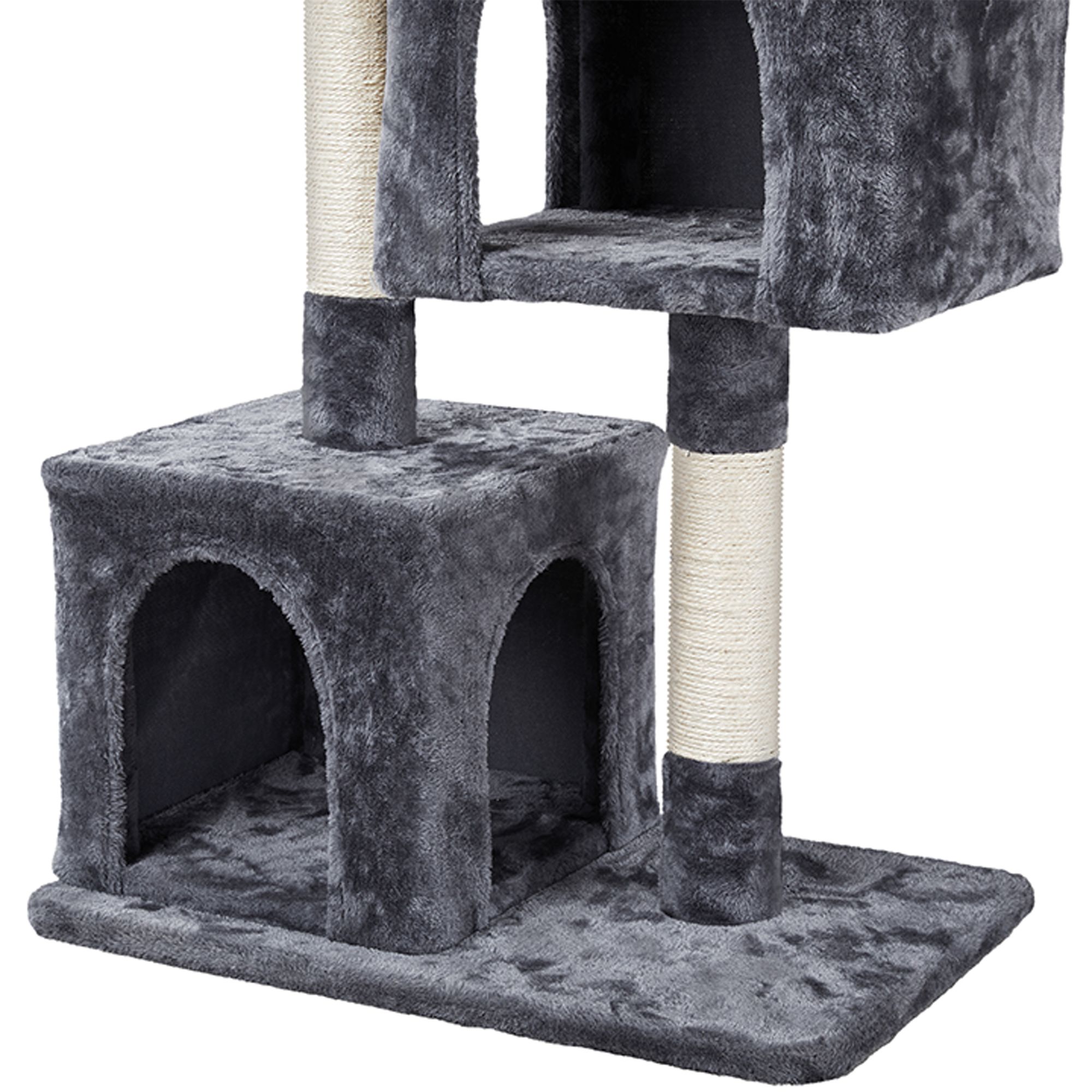 Yaheetech 33.5-in Compact Cat Tree with 2 Condos, Wide Perch and Scratching Posts - thumbnail 4