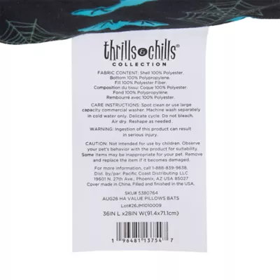 Thrills & Chills® Halloween Bats Pillow Dog Bed, ONESIZE 36 IN L X 28 IN W - Image 5