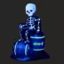 Thrills & Chills® Skeleton on Barrels Aquarium Bubbler Ornament image thumbnail 2