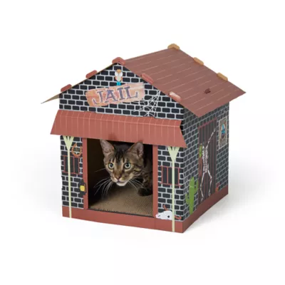 Thrills & Chills® Jail Cat Scratch Hut 19.3 IN L X 19.1 IN W - Image 1