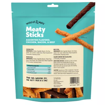 Wiggles & Wags® All Life Stages Meaty Stick Dog Treats - Chicken, Bacon, & Beef 16 oz - Image 6