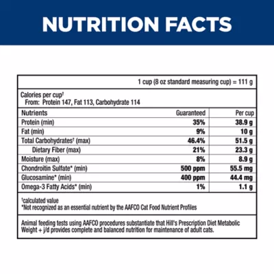 Hill's Prescription Diet Metabolic Weight Management + Joint Adult Wet Cat Food - 2.9 oz - Image 6