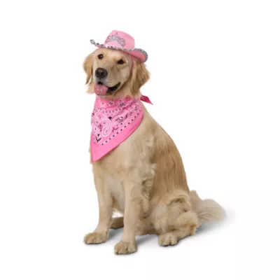 Thrills & Chills® Pink Cowboy Hat & Bandana Dog & Cat Set - Image 2