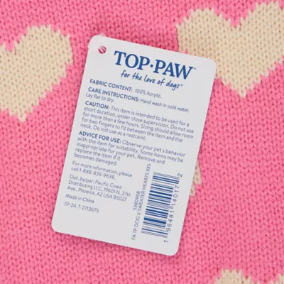 Top Paw® Hearts Dog Sweater - Image 5