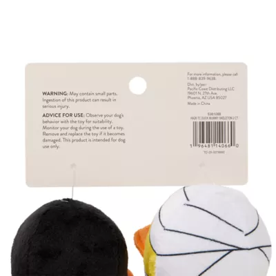 Thrills & Chills™ Halloween Plush Duck Mummy Skeleton  Dog Toy 2-Pack - Image 4