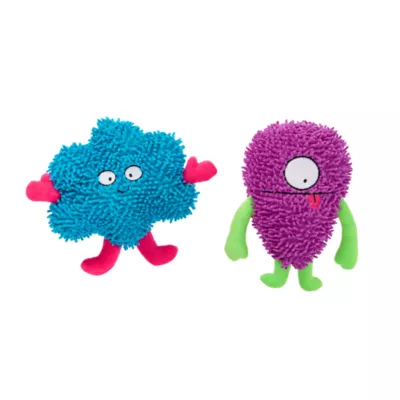 Thrills & Chills™ Halloween Plush Monster Blue Purple  Dog Toy 2-Pack - Image 1