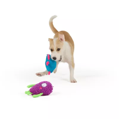 Thrills & Chills™ Halloween Plush Monster Blue Purple  Dog Toy 2-Pack - Image 2