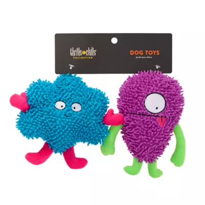 Thrills & Chills™ Halloween Plush Monster Blue Purple  Dog Toy 2-Pack - Image 3
