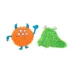 Thrills & Chills™ Halloween Plush Monster Orange Green  Dog Toy 2-Pack image thumbnail 1