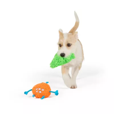 Thrills & Chills™ Halloween Plush Monster Orange Green  Dog Toy 2-Pack - Image 2