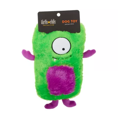 Thrills & Chills™ Halloween Plush Monster Green Purple Dog Toy - Image 3