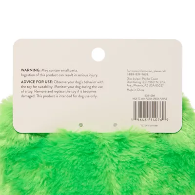 Thrills & Chills™ Halloween Plush Monster Green Purple Dog Toy - Image 4