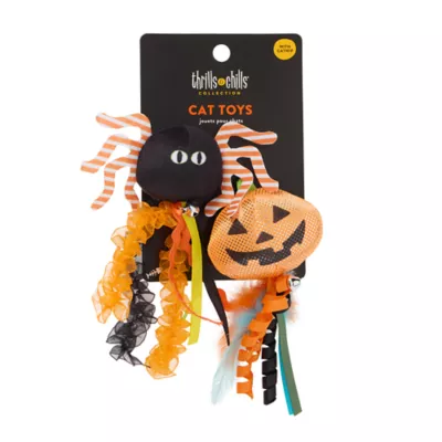 Thrills & Chills™ Halloween Plush Cat Toys 2-Pack - Image 2
