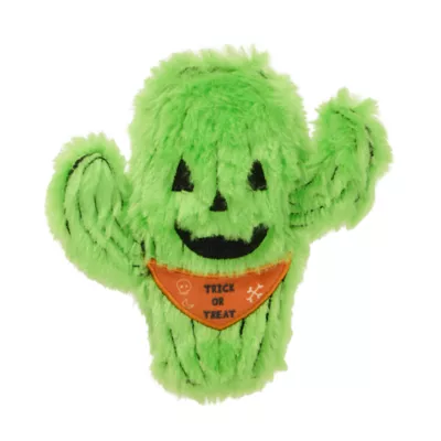 Thrills & Chills™ Halloween Plush Flattie Cactus Dog Toy - Image 1