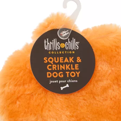 Thrills & Chills™ Halloween Plush Flattie Pumpkin Dog Toy - Image 3