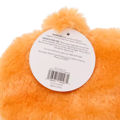 Thrills & Chills™ Halloween Plush Flattie Pumpkin Dog Toy - Image 4