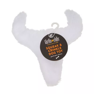 Thrills & Chills™ Halloween Plush Flattie Skull Dog Toy - Image 3