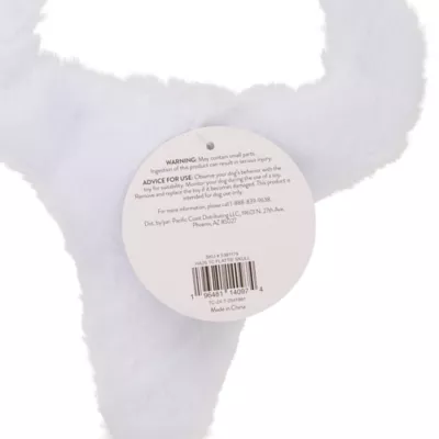 Thrills & Chills™ Halloween Plush Flattie Skull Dog Toy - Image 4