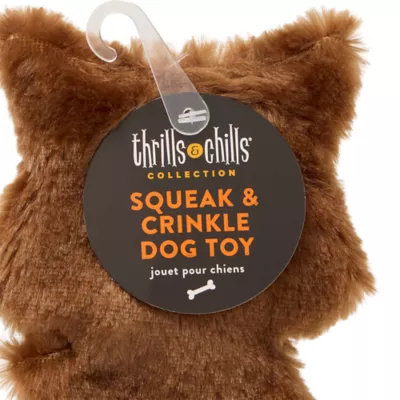 Thrills & Chills™ Halloween Plush Flattie Wolf Dog Toy - Image 3