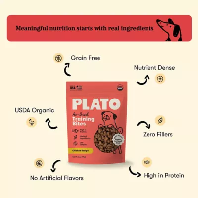 Plato Air-Dried Training Bites All Life Stages Dog Training Treats - Chicken 6 oz - Image 3