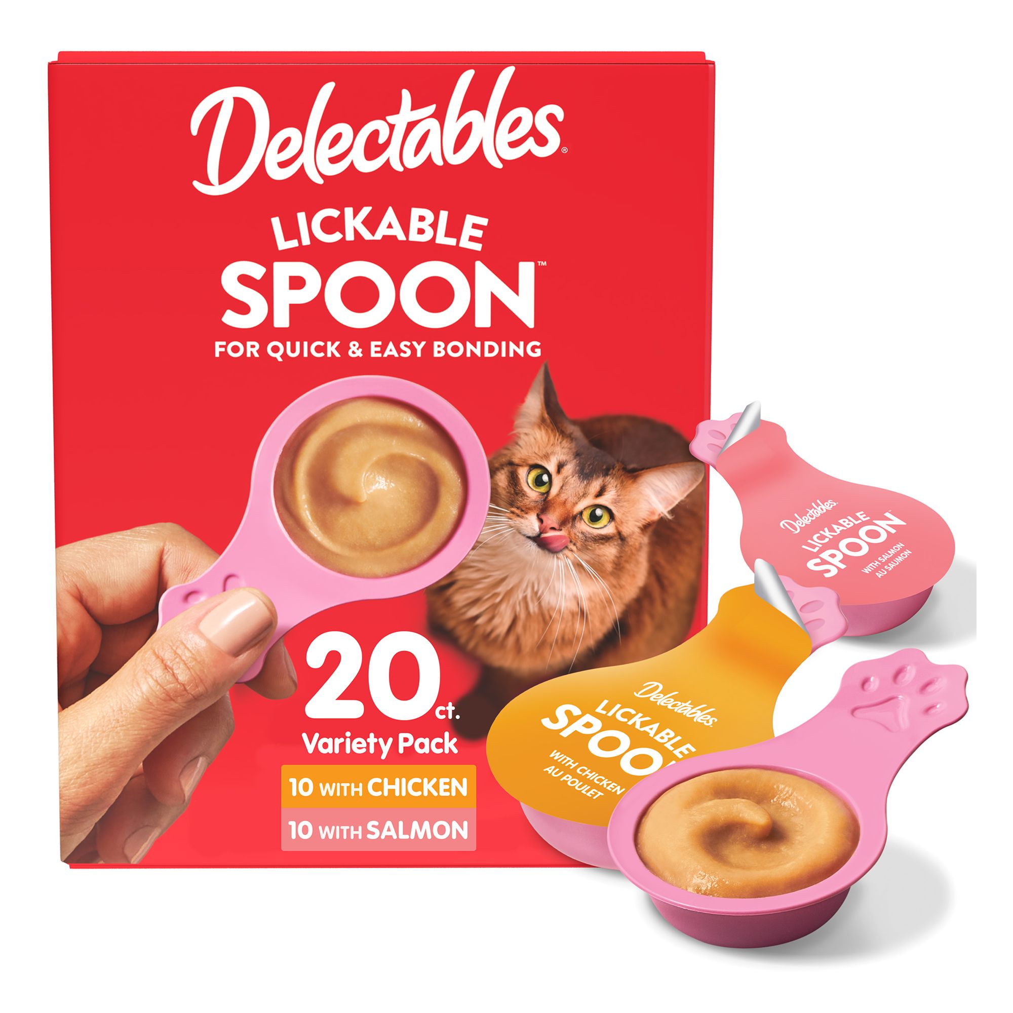 Hartz Delectables™ Lickable Spoon™ Creamy Cat Treat - Chicken & Salmon Variety Pack, 20 by Hartz Delectables