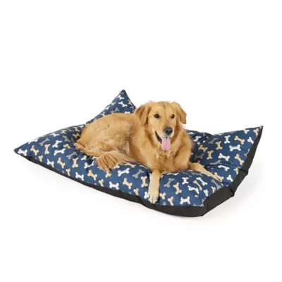 Top Paw Navy Bone Print Pillow Bed - Image 1