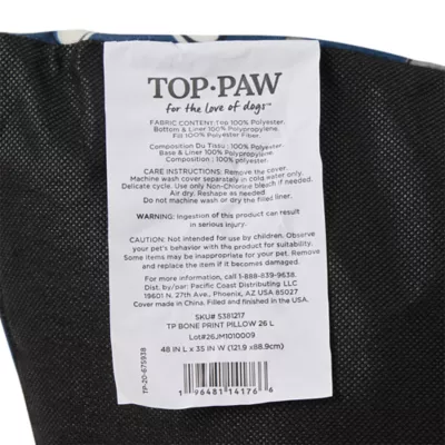 Top Paw Navy Bone Print Pillow Bed - Image 7