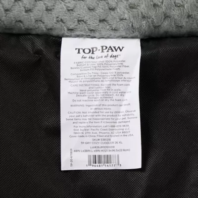 Top Paw® Cozy Cuddler Dog Bed, Tan/Grey, Small/Medium/Large,/XLarge, 20 IN X 17 IN - 40 IN X 30 IN - Image 7