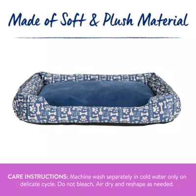 Top Paw® Blue Bone and Paw Print Cuddler Dog Bed, Multiple Sizes, Small/Medium/Large/Extra Large - Image 4