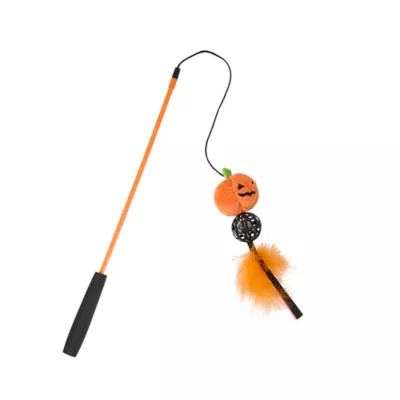 Thrills & Chills™ Halloween Teaser Lightup Pumpkin Cat Toy - Image 1