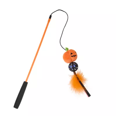 Thrills & Chills™ Halloween Teaser Lightup Pumpkin Cat Toy - Image 2