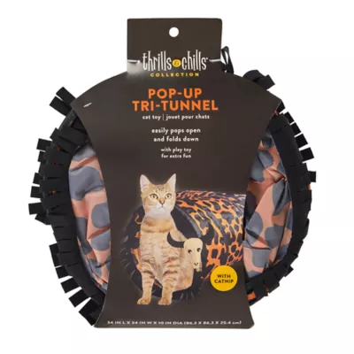 Thrills & Chills™ Halloween Pop-Up Tri Tunnel Cat Toy - Image 4