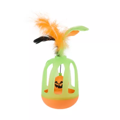 Thrills & Chills™ Halloween Pumpkin Wobble Cat Toy - Image 1