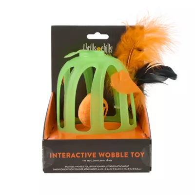 Thrills & Chills™ Halloween Pumpkin Wobble Cat Toy - Image 2