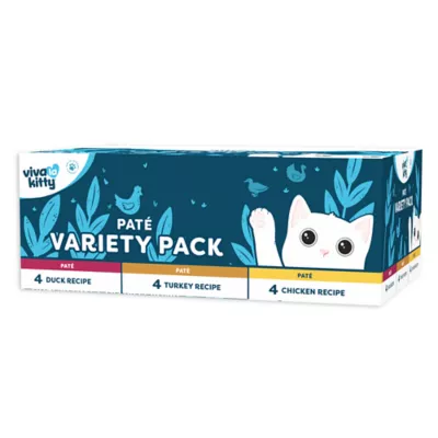 Viva La Kitty Adult Cat Wet Food - Pate, Variety Pack, 12 ct, 36 oz - Image 1
